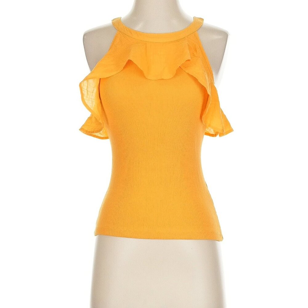 Maeve by Anthropologie Ruffled Rib Halter Top